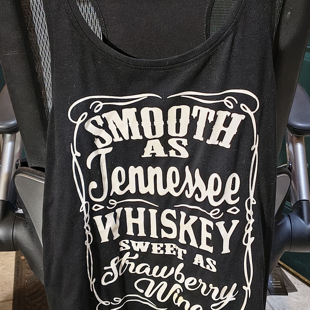 Black Graphic Tank Top
